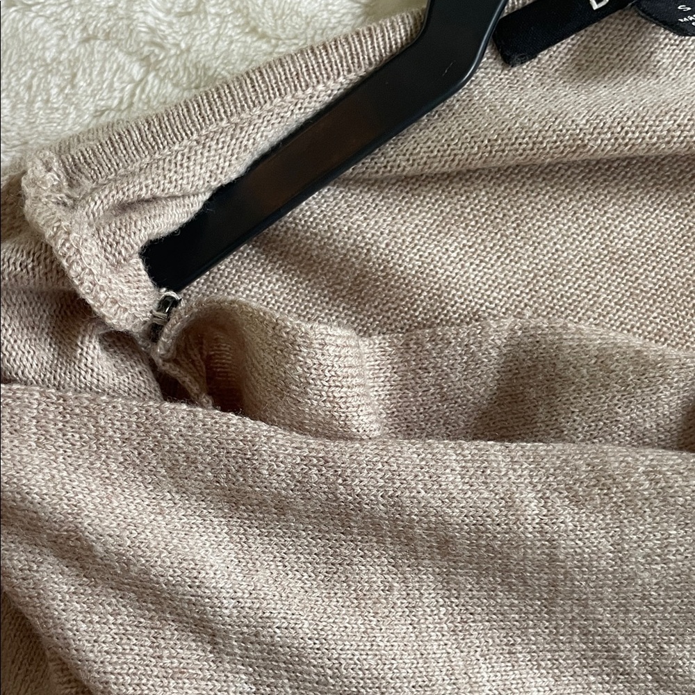 BRIGGS|Light Taupe Ruffle Shawl Sweater with Buckle Detail|Small|EUC - Picture 11 of 13